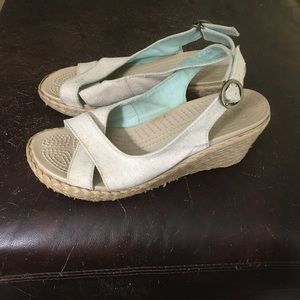 Crocs wedge sandals, size 9
